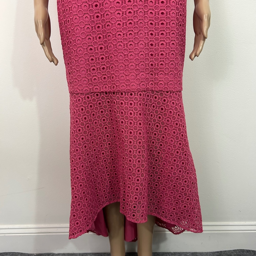 Aidan Mattox Dress Womens Size 4 Eyelet Maxi Sheath Pink - Picture 9 of 11